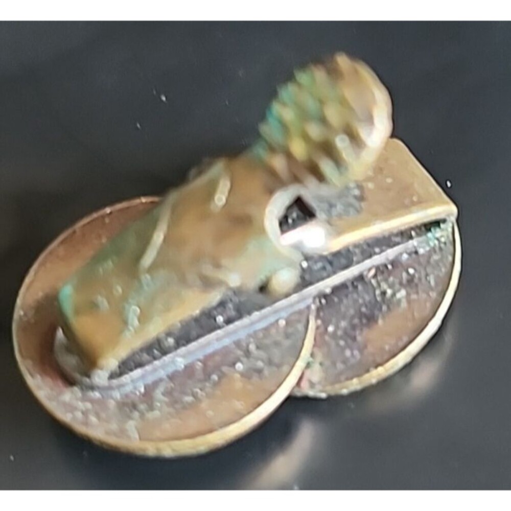 Vintage Roman Centurion Coin Tie Bar Gold Tone Men’s Clip Jewelry Retro Classic - Picture 6 of 7